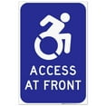 thumbnail image 1 of New York Handicap Parking Sign, Access At Front Sign, 24x36 Corrugated Plastic, 1 of 7