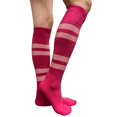 thumbnail image 4 of Couver Hot Pink Softball/Sports Striped Knee High Softball Baseball Sports Tube Socks, Pink Medium, 4 of 7