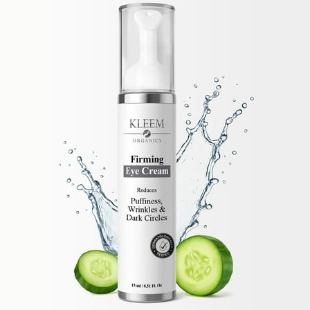 KLEEM ORGANICS Anti Aging Eye Cream for Dark Circles & Puffiness -Reduces Eye Bags, Crow's feet & Fine Lines- Under Eye Cream for Wrinkles, 0.51 fl oz