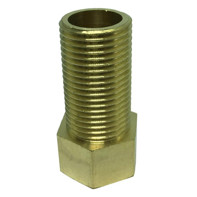 figatia 1/2" Brass Male Female Thread Long Straight Adapter Connector Fitting - 50mm