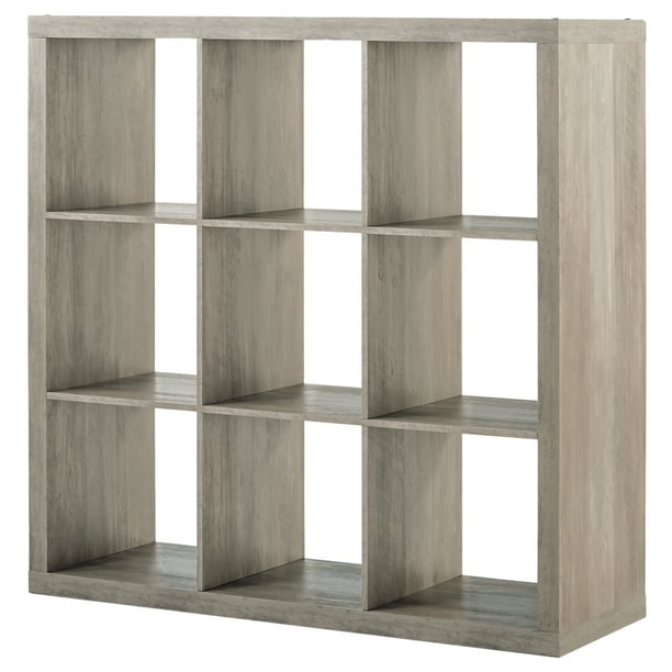 9 Cube Storage Organizer Rustic Gray, Wooden Cube Storage Unit