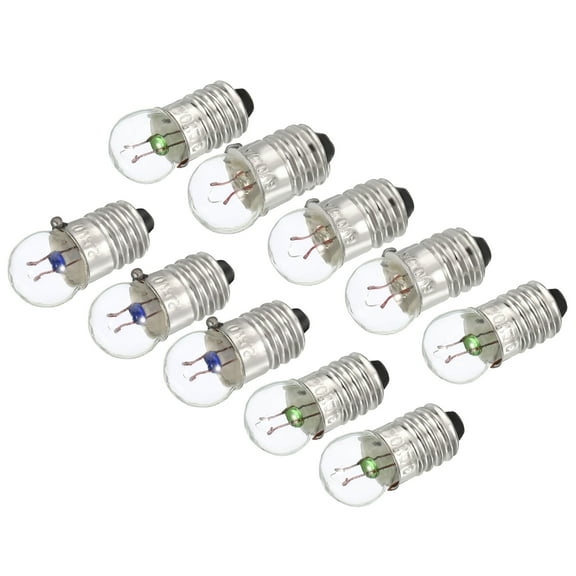 Uxcell 2.5V/3.8V/6V E10 Light Mini Incandescent Bulbs with Box 1 Set/30 Count