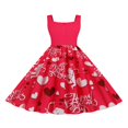 thumbnail image 3 of Robe Imprimée pour la Saint-Valentin pour Femmes, Col en U, Sans Manches, Fermeture Éclair, Grand Ourlet, une Pièce, S/ M/ L/ TG/ TTG, 3 of 7