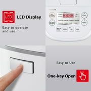 Toshiba Electric Rice Cooker, 3 Cup, 8 Cook Functions, Fuzzy Logic Technology, Delay Timer, White