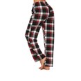 thumbnail image 6 of up to 60% off Gifts Usmixi Trousers for Women Classic Plaid Print Drawstring Elastic Waist Loose Flared Pants Casual Lightweight Homewear Long Pants with Pocket Black XL, 6 of 7