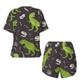 thumbnail image 5 of Naloa Dinosaur Skeleton Women's Short-Sleeved Pajama Set, Loungewear, Summer pajamas, Breathable Cozy - XX-Large, 5 of 9