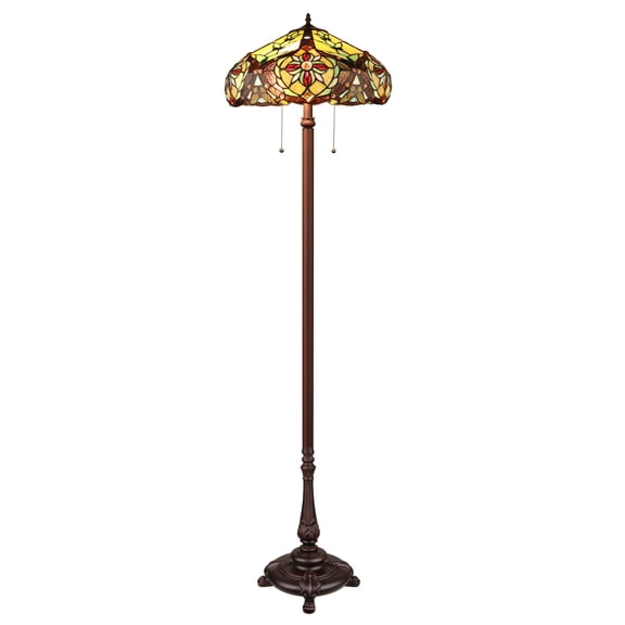 RADIANCE Goods Victorian-Style 2-Light Dark Bronze Finish Floor Lamp 18" Wide