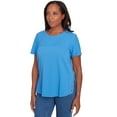 thumbnail image 3 of Alfred Dunner Womens Petite Solid Textured Short Sleeve Tee, 3 of 4
