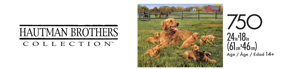 Buffalo Games Robert Hautman Glorieux Goldens Casse-Tête de 750 Pcs pour Adultes Casse-Tête Stimulant Parfait pour les Soirées de Jeux - Casse-Tête Fini Taille 24 x 18