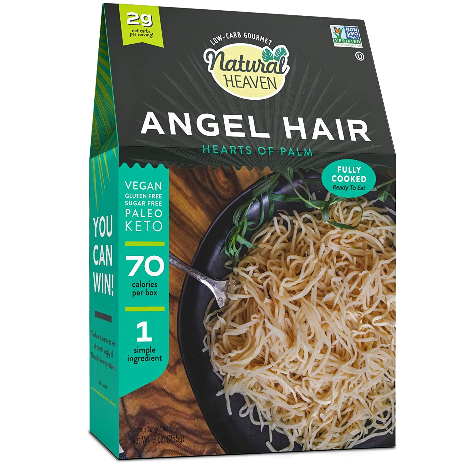Natural Heaven Pasta Substitute Angel Hair Hearts Of Palm Noodles 1 Count 9 Oz Kosher Walmart Com
