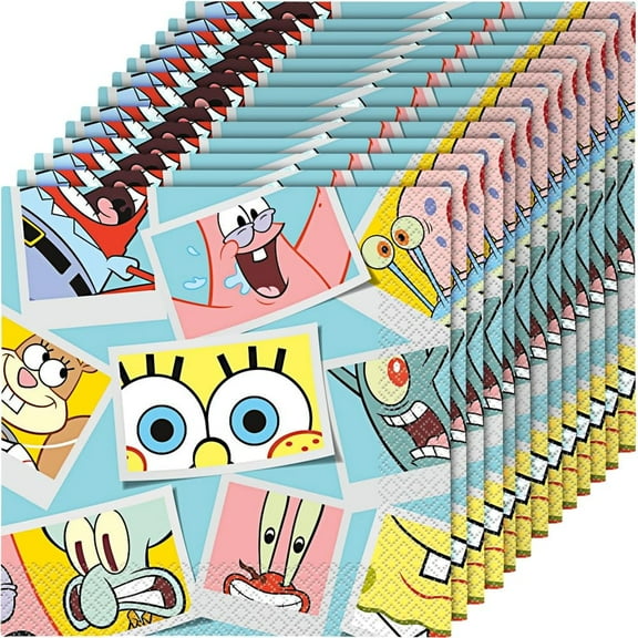 Unique SpongeBob SquarePants Luncheon Napkins, One Size, Pack of 16, Multicolor