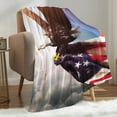 thumbnail image 4 of Kainsy American Eagle Flag Blanket, Flannel Fleece Eagle Blanket Soft Cozy Plush Fleece Blanket Gifts for Adults and Kids Plush Warm Throw Blanket for Bedroom Living Room Sofa Couch " inch(50"x60"), 4 of 7