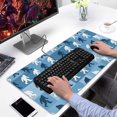 Checkers Smooth Bigfoot and Checker Blue Pattern Extended Large Mouse Pad, Keyboard ...