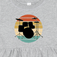 thumbnail image 4 of Inktastic Drum Set Retro Drummer Sunset Girls Baby Dress, 4 of 5