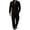 Black, variant on Miqool Mens 2 Piece Outfits Linen Stand Collar Long Sleeve Shirt Loose Workwear Pants Matching Set Casual Loungewear Tracksuit S‑3XL