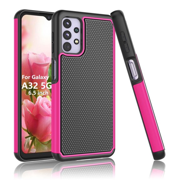 Tekcoo Cases for Galaxy A32 / Galaxy A52 / Galaxy A72 5G, Tekcoo [Tmajor] Shock Absorbing [Rose] Rubber Silicone & Plastic Bumper Grip Cute Sturdy Hard Phone Cases Cover