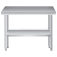 thumbnail image 1 of Table de Préparation de Cuisine Extérieure en Acier Inoxydable Robuste – Table de Travail Commerciale avec Tablette Inférieure Réglable, Dosseret, Résistante à la Rouille, Certifiée NSF, Station de Préparation des Aliments pour Restaurant, Patio, BBQ, 1 of 7