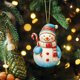 thumbnail image 1 of Seyotauo Christmas Snowman Ornaments Double Sided Xmas Hanging Decorations, Acrylic Snowman Figurines Ornament for Christmas Tree Wreath Fireplace Window Holiday Party Supplies Gift, 1 of 6
