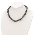 thumbnail image 4 of Sterling Silver 12-13mm Black Shell Bead Hand Knotted Necklace, 4 of 5