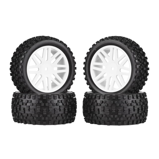 Labymos 4 PCS 85mm Wheel Rim and Rubber Tire for 1:10 Scale RC Car DIY