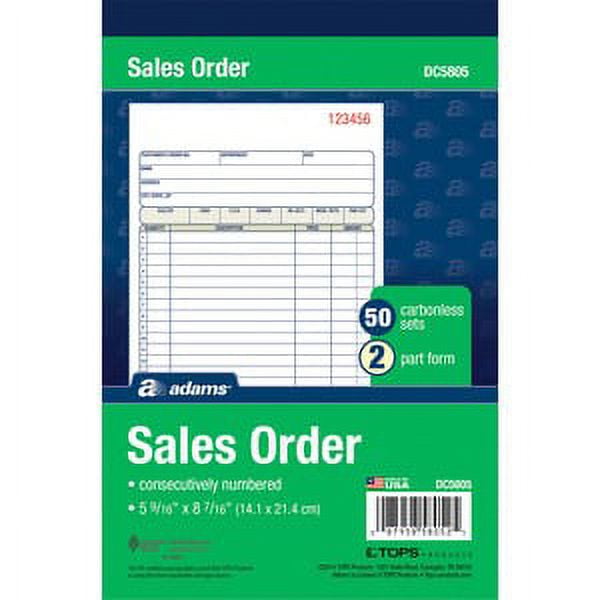 (5 pack) Adams Bound Sales Order Books, 2-Part, 5-9/16 in. x 8-7/16 in., 50 Sets per Book. 1 count per pack.