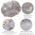 thumbnail image 6 of Uralili 4 Pack Large Shower Caps For Women Reusable Waterproof Hair Cap, 6 of 7
