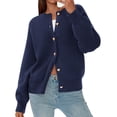 thumbnail image 3 of Suéter PRETTYGARDEN Cardigan Azul Marino Manga Larga Talle S, 3 of 6