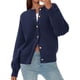 thumbnail image 3 of PRETTYGARDEN Cardigan Mujer Azul Marino Manga Larga Botones XXL, 3 of 6