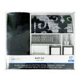 Mainstays 17Piece Bathroom Set, Black and White Ikat