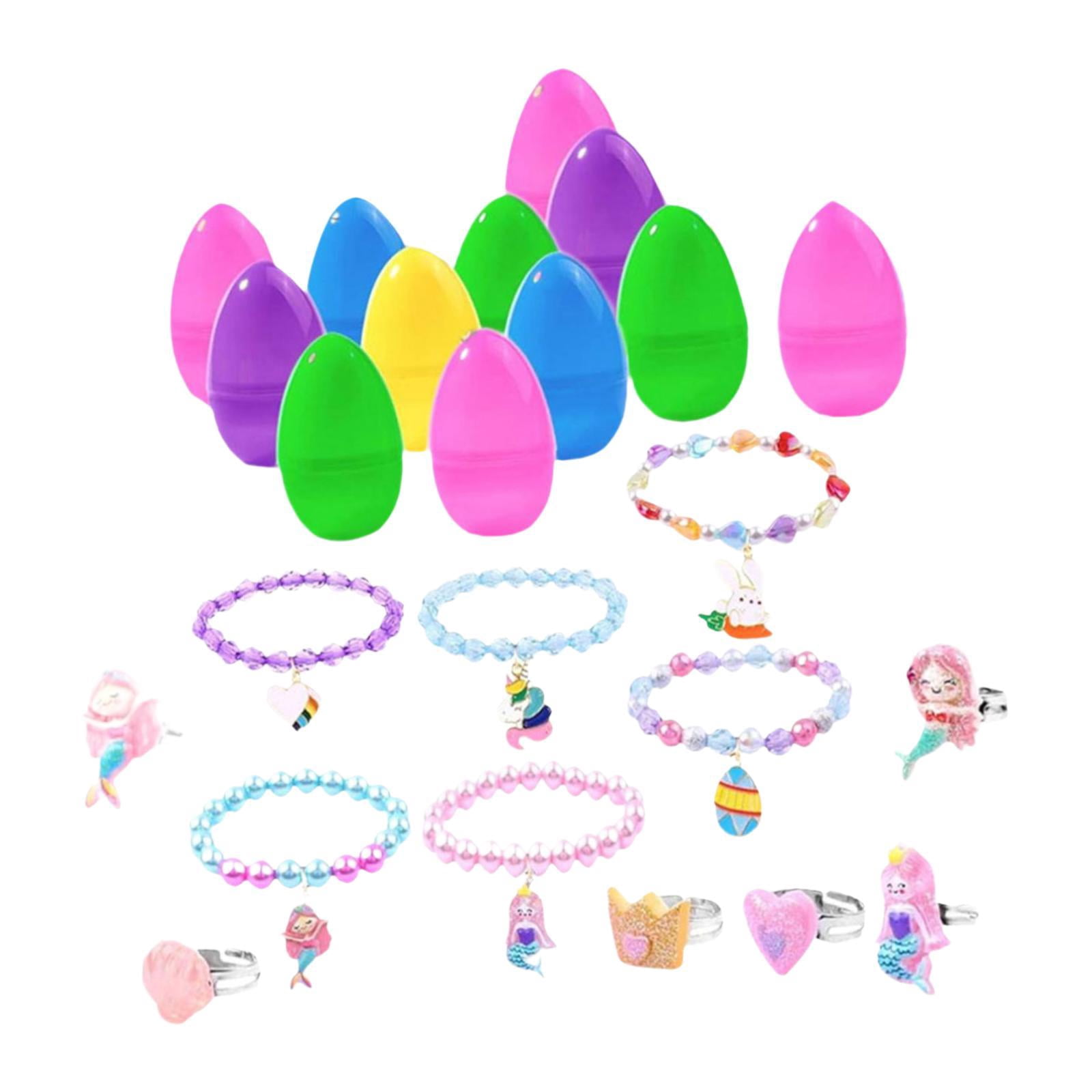 Sharprepublic Easter Basket Stuffers Prefilled Easter Eggs Colorful Decor Gifts Toys Funny Fun 6 Rings 6 Bracelets