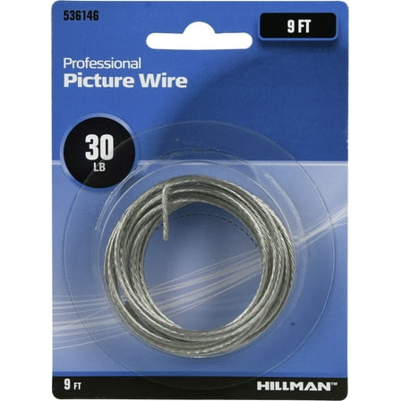 Hillman 536146 Professional Picture Wire, Steel (30lb) 9ft