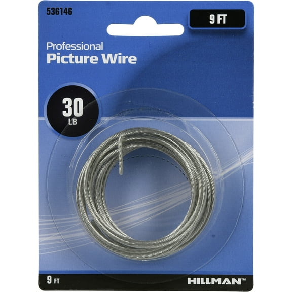 Hillman 536146 Professional Picture Wire, Steel (30lb) 9ft