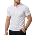 thumbnail image 2 of GrmtClth Mens Polo Shirts Short Sleeve Daily Collared Shirt Cotton Blend Pullover Tops White M, 2 of 6
