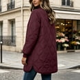 thumbnail image 4 of Vivianyo HD Women's Bomber Collar Long Quilted Jacket, Long Sleeve Lightweight Zip Up Winter Coat with Pockets, Sizes S-2XL, 4 of 8