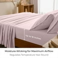 thumbnail image 4 of Mellanni 6 Piece Bed Sheet Set Brushed Microfiber, Deep Pocket Sheet, Cal King, Blush Pink, 4 of 6