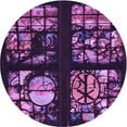 thumbnail image 1 of Ahgly Company Indoor Round Patterned Dark Purple Area Rugs, 3' Round, 1 of 6