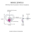 thumbnail image 4 of Rosec Jewels Heart Paw Stud Earrings with Pink Tourmaline and Diamond for Women, 925 Sterling Silver, 4 of 6
