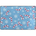 thumbnail image 4 of SKYSONIC Happy Winter Holiday Non-Slip Area Rug, Xmas Christmas Blue Floor Carpet Comfort Floor Mats Decor for Indoor Front Porch,Living Room, Bedroom,Kitchen,72"x48", 4 of 7