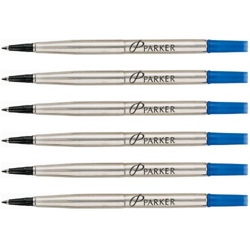 Parker Quink Ink RollerBall Fine Point BlUE Ink Refill 6 Refills 3022331 by Parker