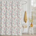thumbnail image 3 of Shower Curtain Pink Daisy Green Leaf Shower Curtains for Bathroom Decor, Waterproof Polyester Shower Curtain Set with Hooks, Extra Long 72" x 84" Spring Floral Plant, 3 of 9
