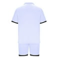 thumbnail image 6 of hopeusnice Men's Striped Lounge Sets Clearance Comfyfit Workout Exercise 2Pcs Sweatsuit Fall Lightweight Pants Loose Sweat Sets Elastic Waist Shorts Pockets Casual Clothing for Male White XL, 6 of 6