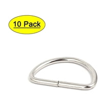 Uxcell Luggage Bag D Shaped Loop Ring Metal Buckle Fastener for 32mm Width Strap Belt 10Pcs