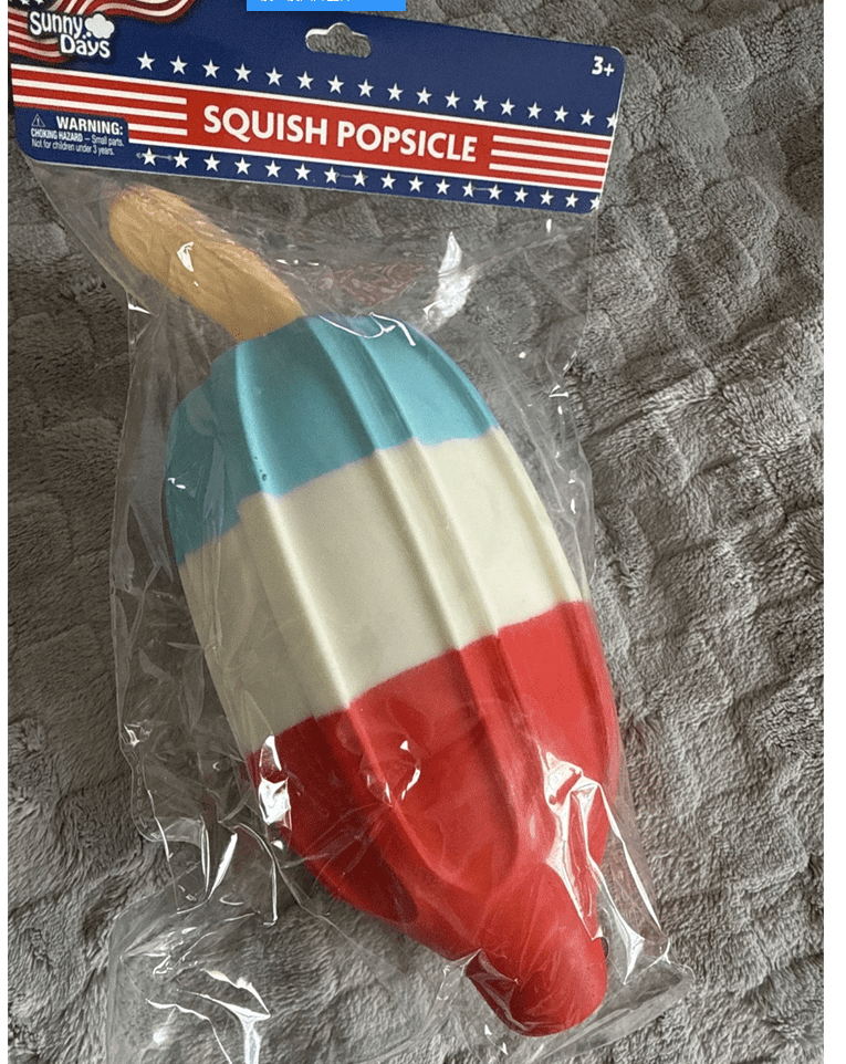 Patriotic Red White Blue Ice Pop Squishy Tool, Viral Keycaft Jumbo Squishy Summer Desk Fidget Equipment (1 Pc)