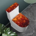 thumbnail image 3 of HELLHERO Autumn Maple Leaves Polyester Fabric Toilet Seat Cover Set & Reusable Toilet Dust Cover Set & Fits All Toilet Shapes for Household Soft, 3 of 8