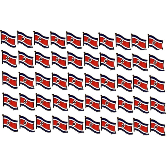 Pack of 50 Costa Rica Flag Lapel Pins, Costa Rican Pin Badge