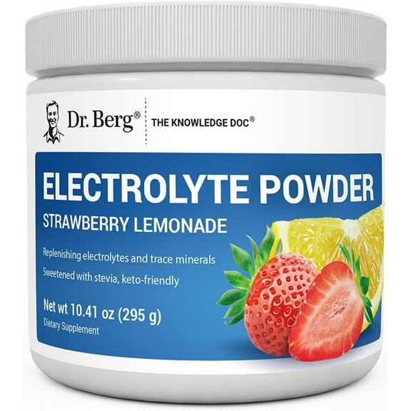 Dr. Berg Electrolyte Powder - Strawberry Lemonade Hydration Powder, 50 Servings