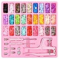 thumbnail image 1 of WHEANG Needle and Thread Kit Plastic and Metal Snap Buttons with Snaps Pliers Set 300 Sets Plastic and Metal Snap Buttons for Sewing and Crafting One Size Pink, 1 of 9