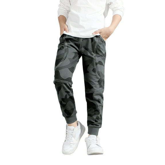 Byoo Toddler Boys Jogger camouflage Print Elastic High Waisted Husky Trousers with Pocket Kids Casual Comfortable Pants