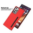 thumbnail image 5 of Galaxy Note 20 Ultra 5G Wallet Phone Case, Tekcoo Shockproof Hybrid Rubber Hard PC & TPU Armor Protective Case Cover with 3 Cedit Cards ID Holder Slots for Galaxy Note 20 Ultra 5G -Red, 5 of 7