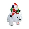 thumbnail image 4 of Papá Noel inflable navideño montado en oso con cabeza movible, accesorios de diseño de escena, suministros de fiesta con luz para el festival de Navid, 4 of 7